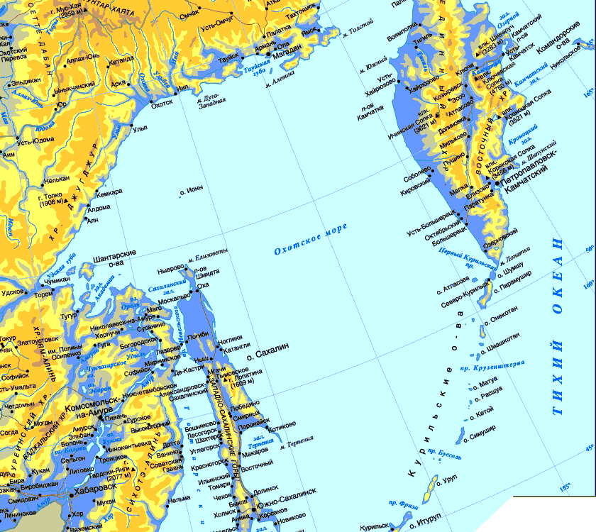 Острова дальнего востока карта